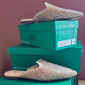 Lauren Lorraine Gold and Silver Embellished Mules
